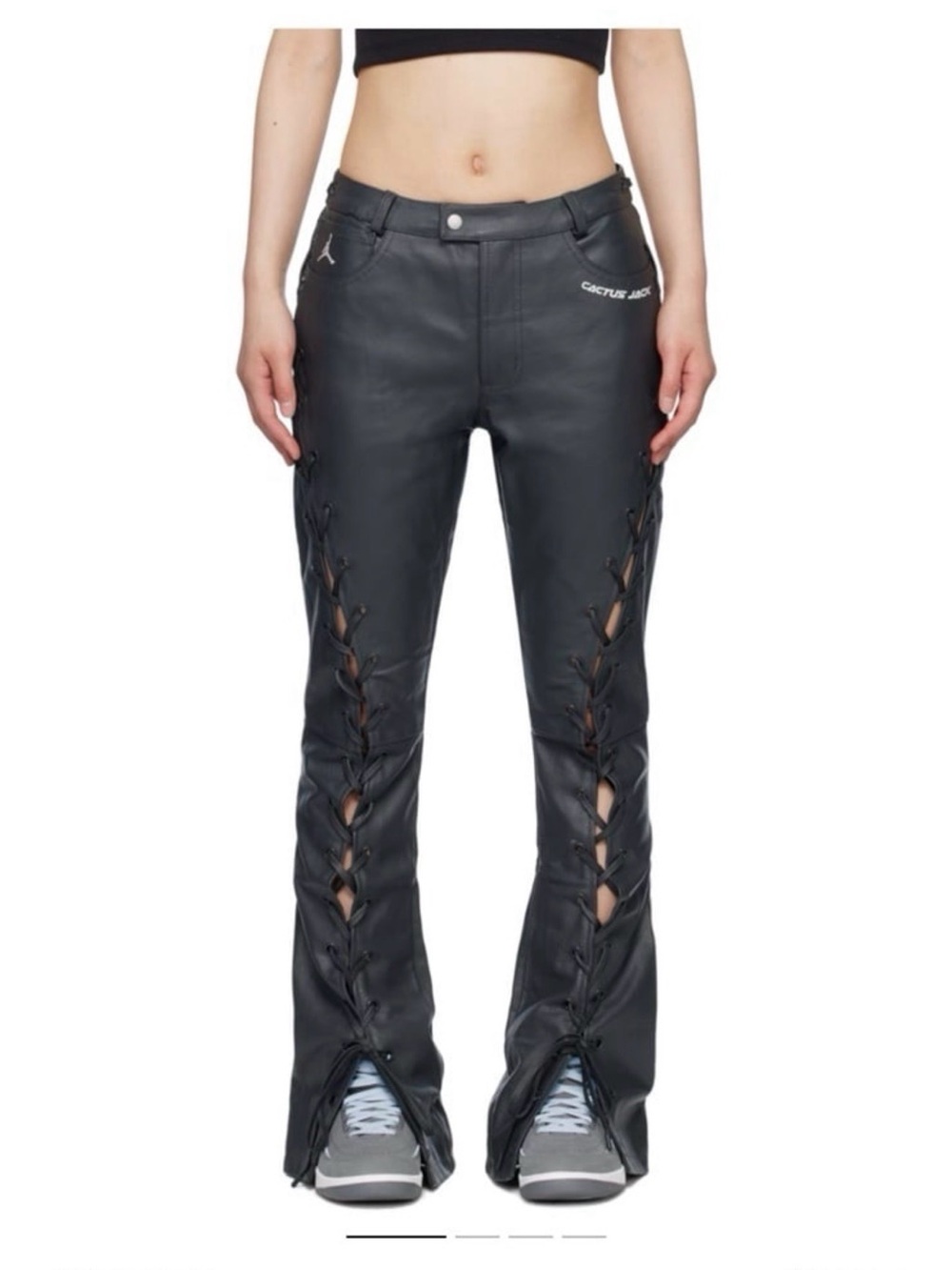 Travis scott jordan collab cactus jack leather pant size 6